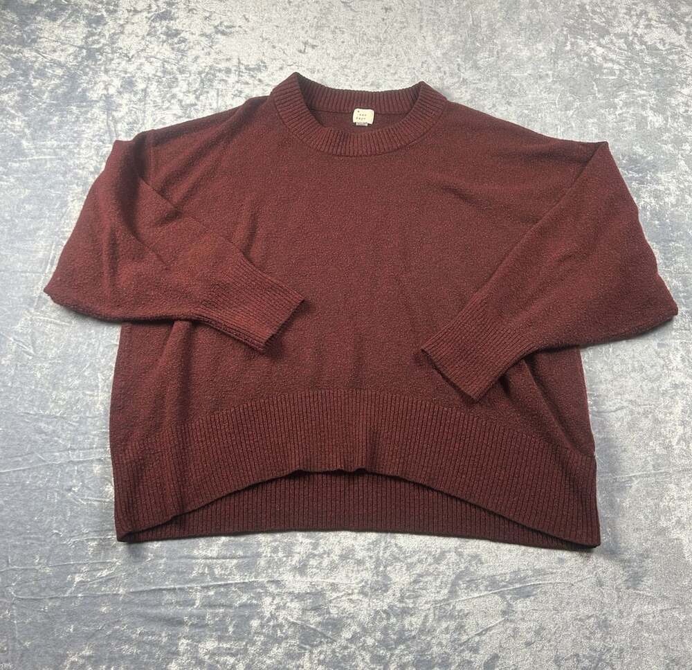 A New Day Sweater Size XXL Burgundy Crewneck Oversized Knit Pullover